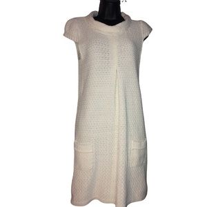Fossil Off White 2 Pocket Cap Sleeve Knit Dress
